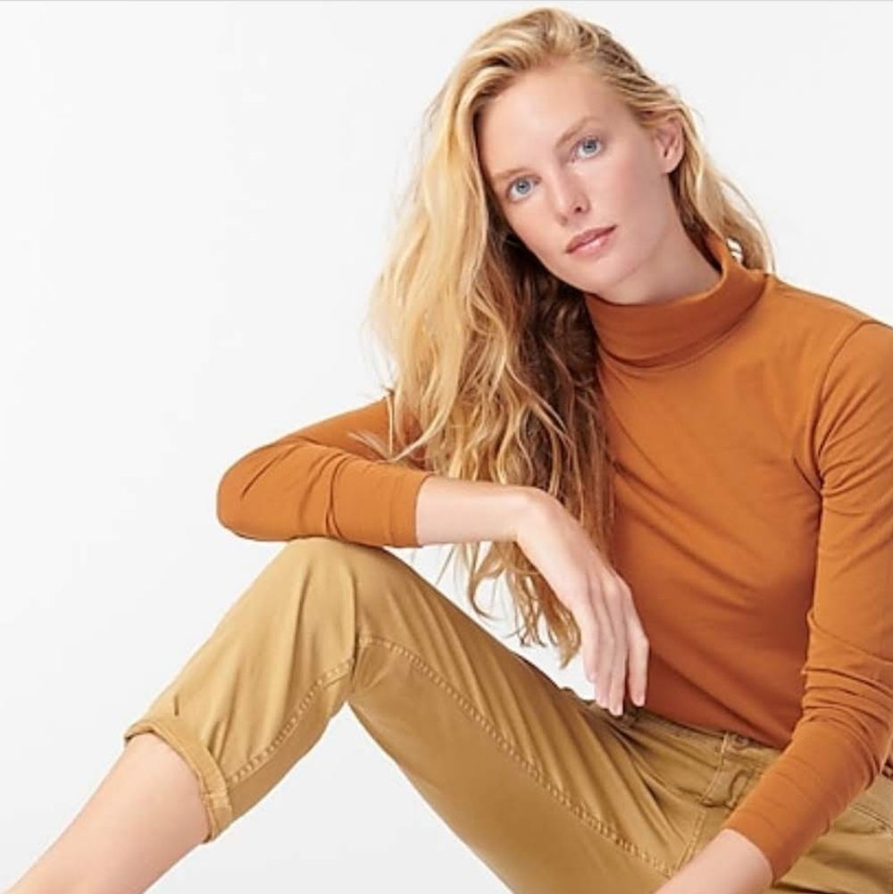 J. Crew Tissue Turtleneck in Warm Sepia